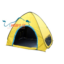 Nylon PE avec la famille recouverte noire Tente de camping en plein air